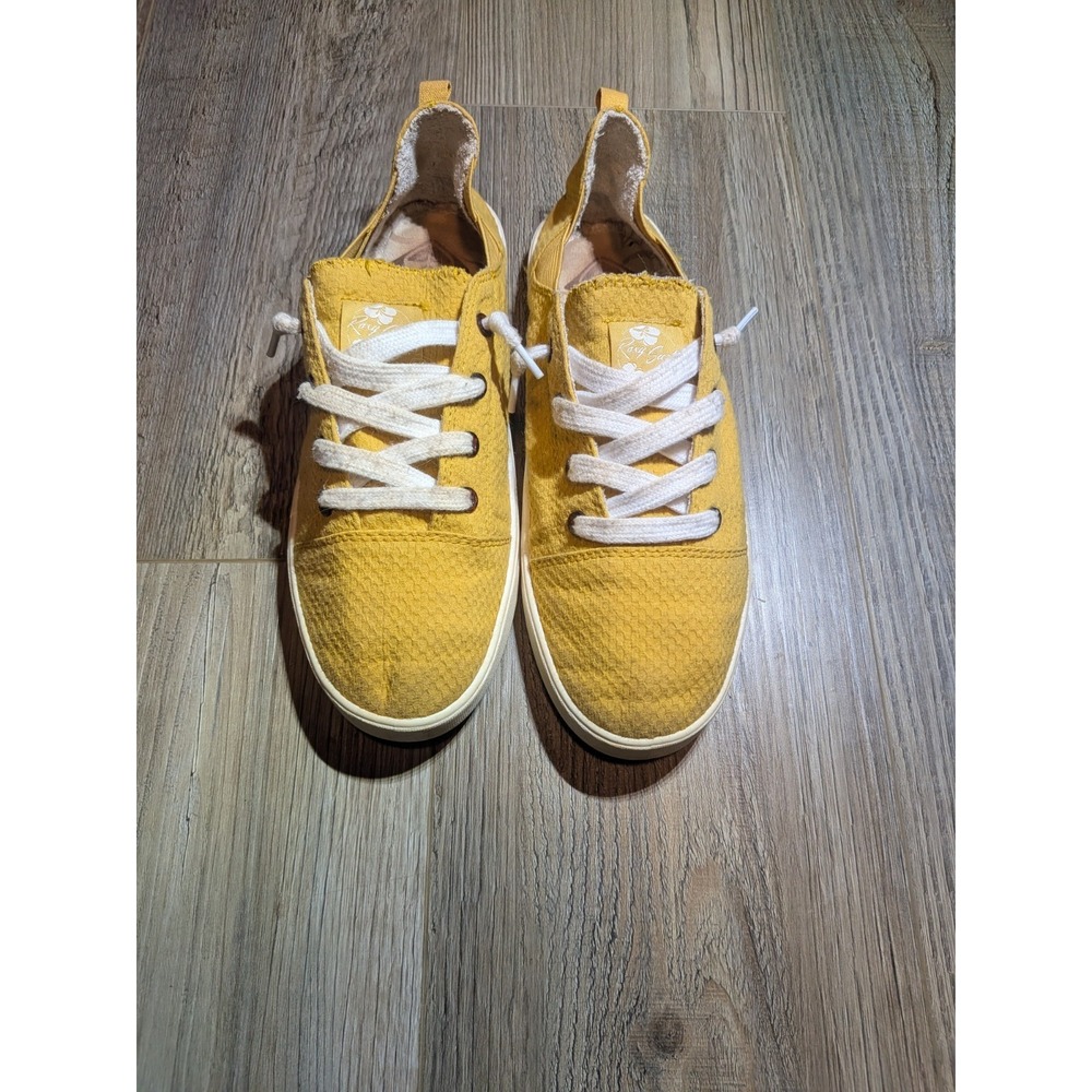Roxy Surf Bayshore Knit Shoes Sneakers Yellow And White Women's Size 9